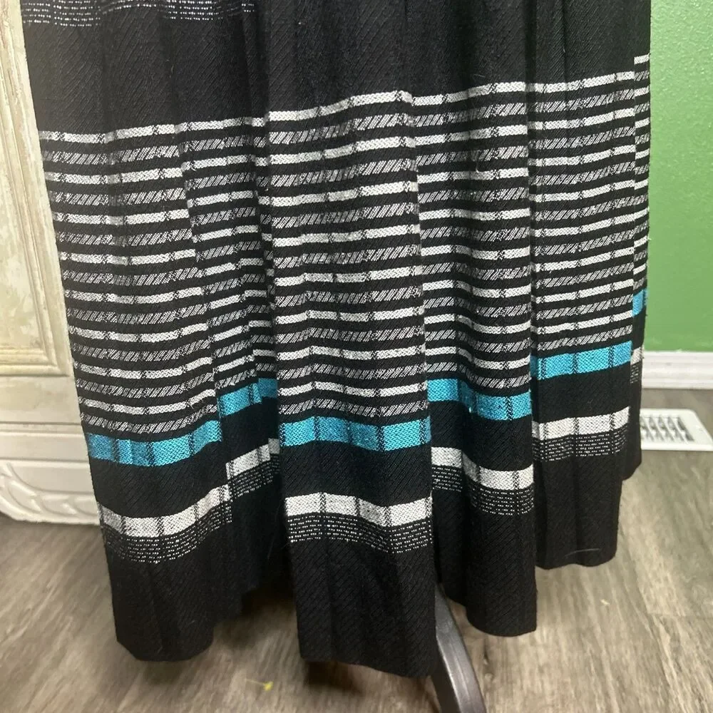 Vintage 1970s Evan Picone Pleated Maxi Skirt Sz 12 Boho Country Western